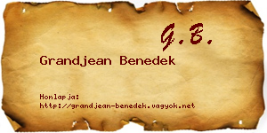 Grandjean Benedek névjegykártya